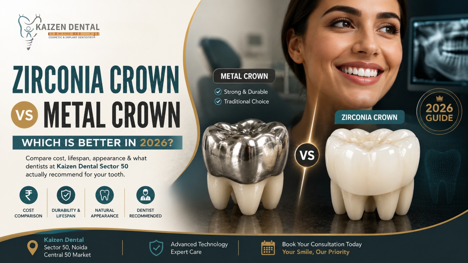 zirconia-crown-vs-metal-crown-comparison-Sector-50-Noida-Kaizen-Dental-CAD-CAM-metal-free-zirconia 